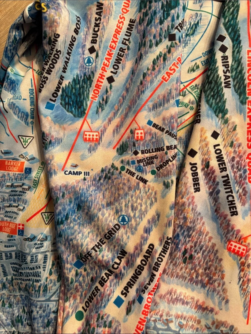 Steezy Men's Blue All-Over Sunday River Ski Resort Print Hoodie Sweatshirt